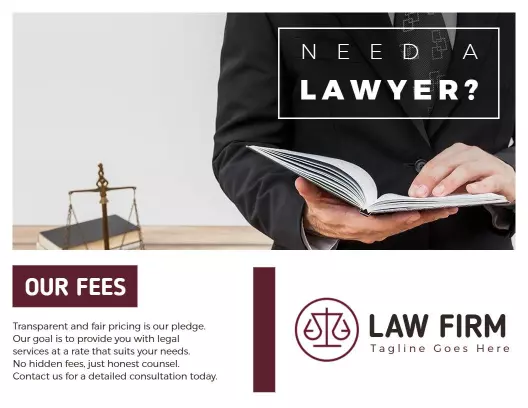 Professional Law Firm Legal Services and Fee Structure Brochure Template