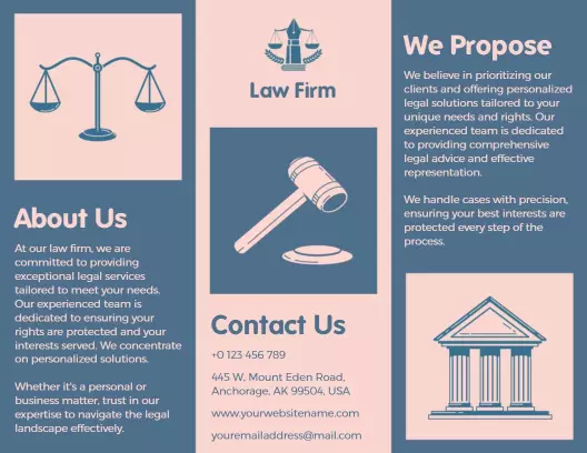 Professional Law Firm Personalized Legal Services Brochure Template