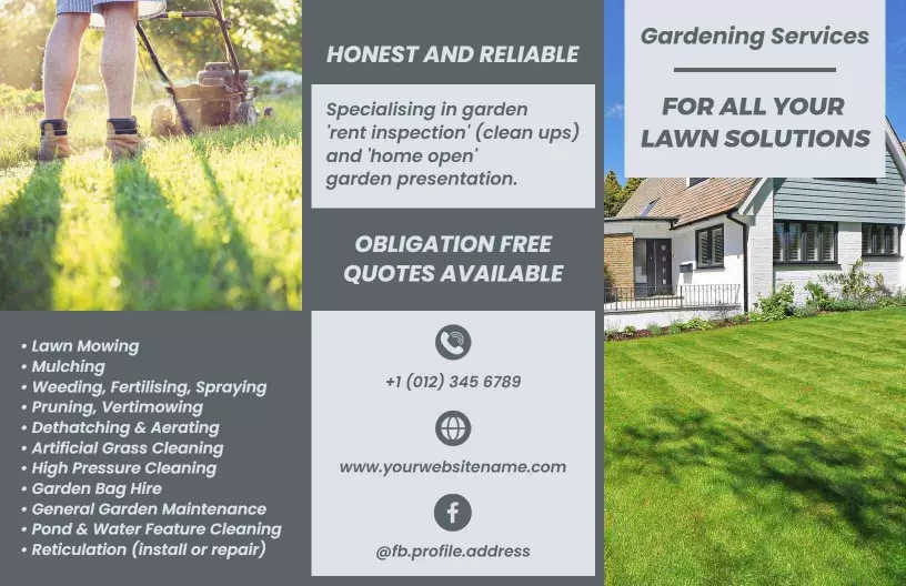 Professional Lawn Care and Gardening Services Brochure Template