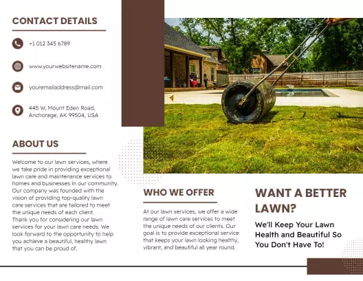 Professional Lawn Care Services Landscape Maintenance Brochure Template