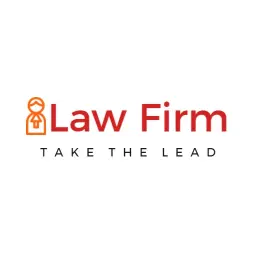 Professional Lawyer Icon with Bold Red Law Firm Logo Template