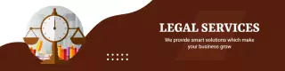 Professional Legal Services with Scales on Brown LinkedIn Banner Template
