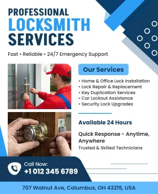 Professional Locksmith Services Advertisement Poster Template
