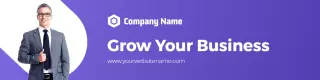 Professional Man in Suit to Grow Your Business LinkedIn Banner Template
