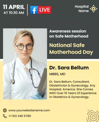 Professional Medical Awareness Session on Mother's Health Poster Template