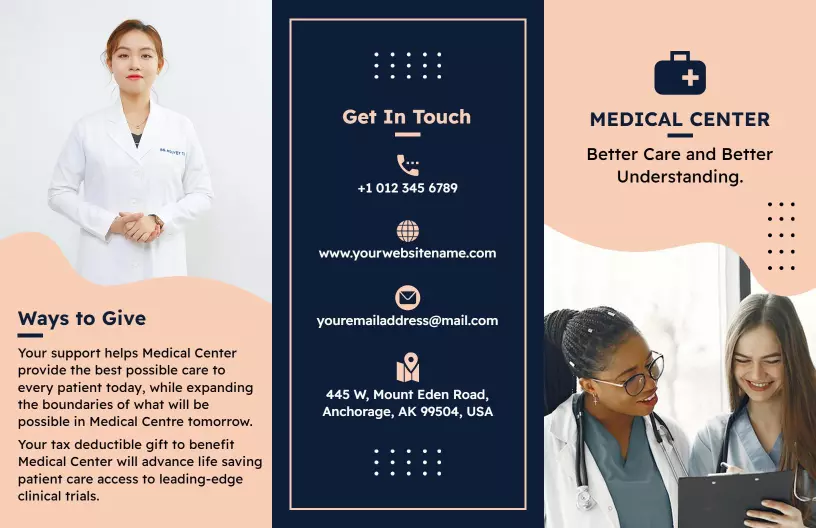 Professional Medical Center Patient Care and Services Brochure Template