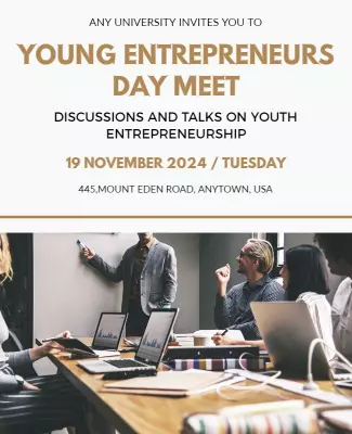Professional Minimalist Youth Entrepreneurs Day Meet Poster Template