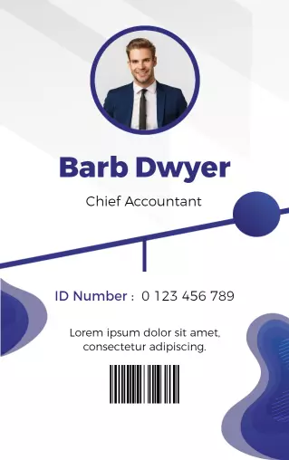 Professional Modern Blue Chief Accountant Identity Card Template