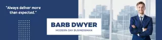 Professional Modern Businessman Quote with Blue Accents LinkedIn Banner Template