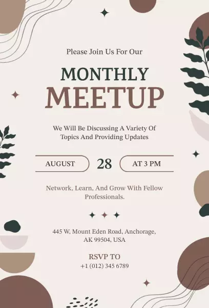 Professional Monthly Business Meetup Collaboration Invitation Template