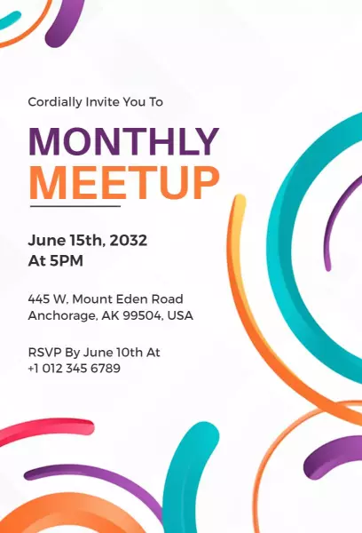 Professional Monthly Business Meetup Invitation Template