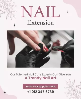 Professional Nail Extension Services Flyer Template