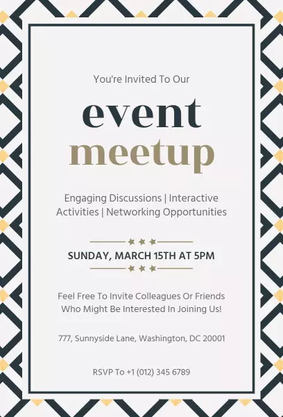 Professional Networking Event Meetup Invitation Template
