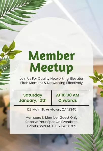 Professional Networking Member Meetup Business Invitation Template