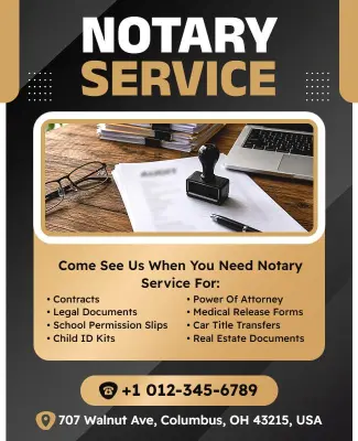 Professional Notary Services Available Poster Template