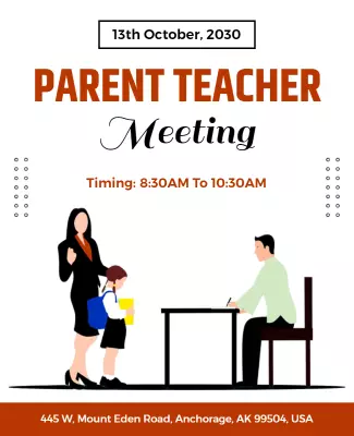 Professional Parent Teacher Meeting Announcement Poster Template