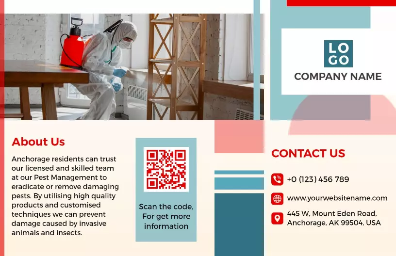 Professional Pest Control Management and Removal Services Brochure Template