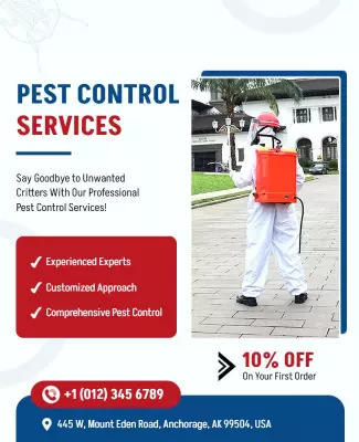 Professional Pest Control Services Promotion Flyer Template