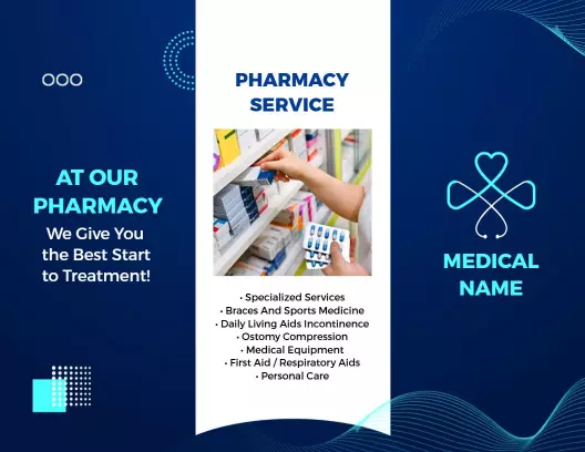 Professional Pharmacy Services and Medical Care Brochure Template
