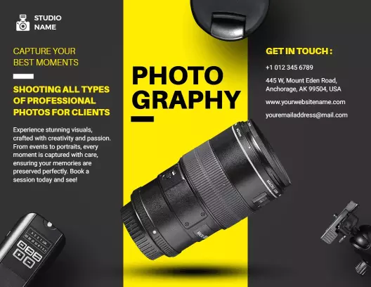 Professional Photography Services and Visual Memories Brochure Template