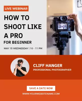 Professional Photography Webinar Information Session Poster Template