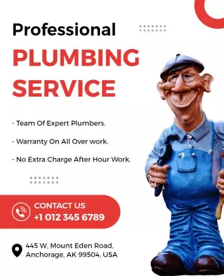 Professional Plumbing Service Promotion Flyer Template