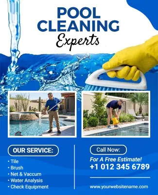 Professional Pool Cleaning Experts Promotional Flyer Template