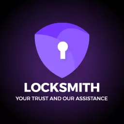 Professional Purple Shield Representing Reliable Locksmith Logo Template