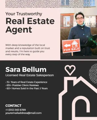Professional Real Estate Agent Services and Experience Flyer Template