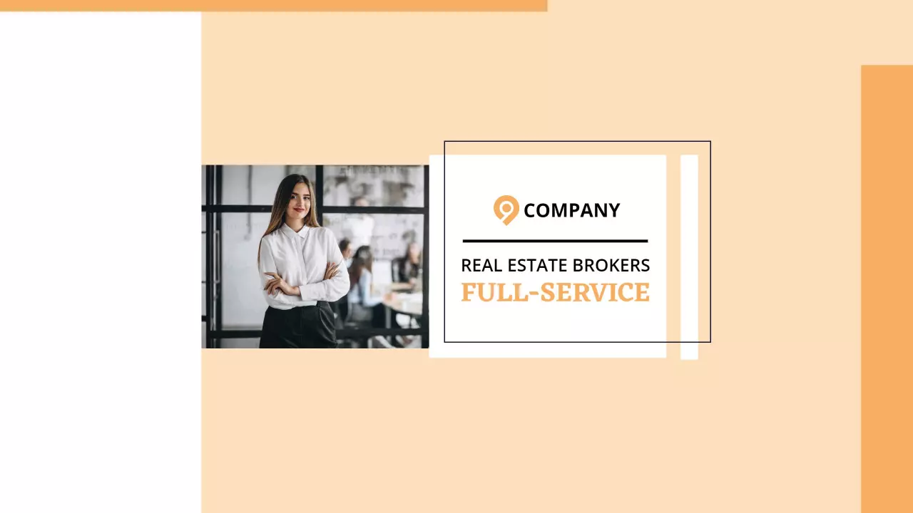 Professional Real Estate Brokers Services in Soft Orange YouTube Banner Template