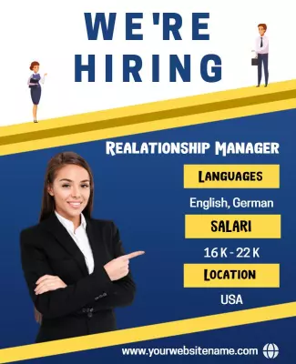 Professional Recruitment Job Posting for Relationship Manager Poster Template