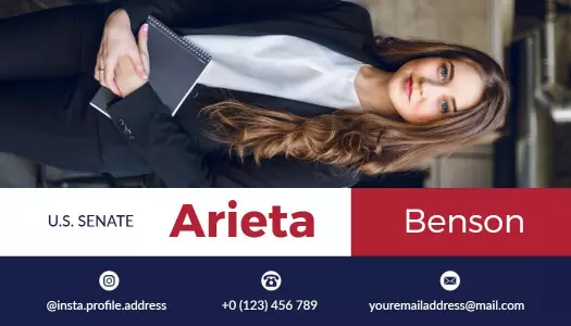 Professional Red and Navy Political Campaign Business Card Template