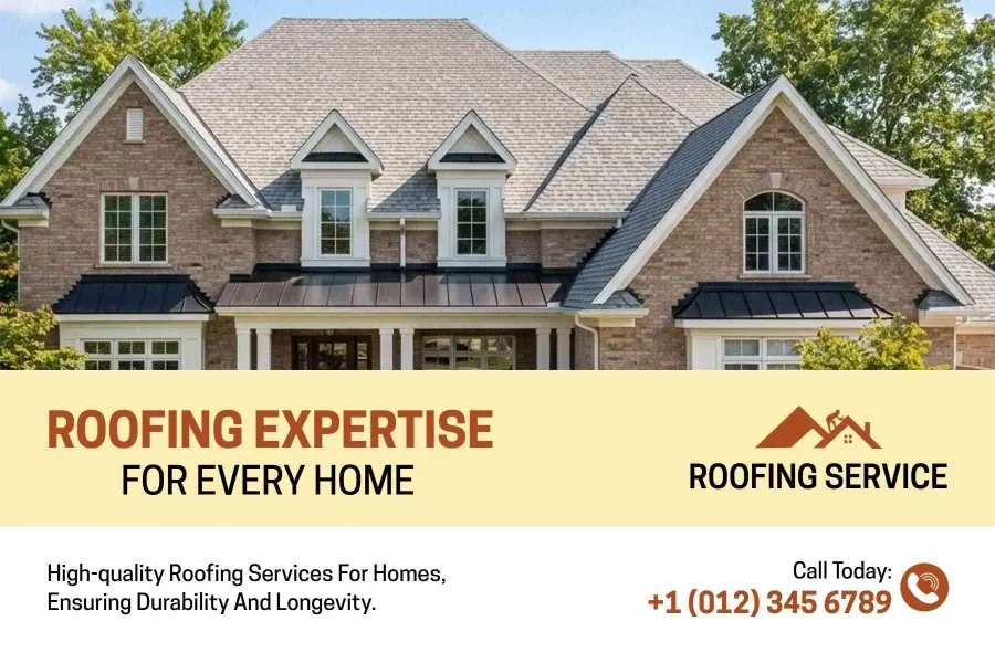 Professional Roofing Expertise Advertisement Postcard Template