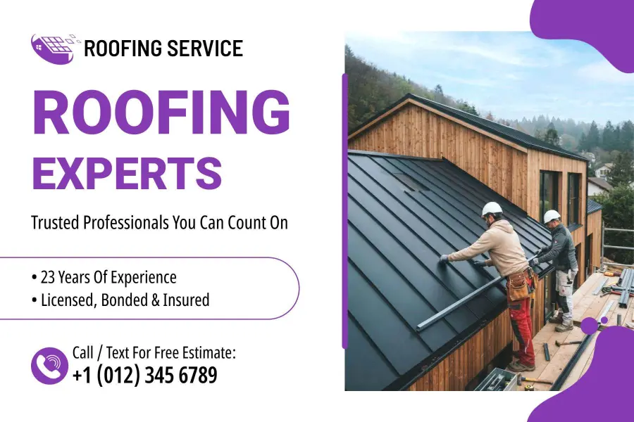 Professional Roofing Experts Advertisement Postcard Template