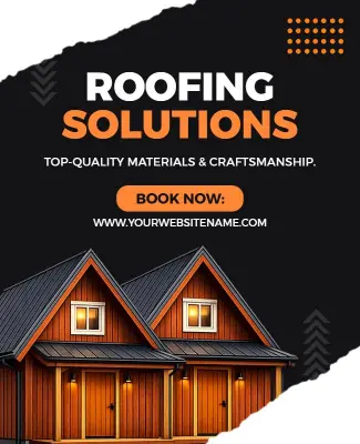 Professional Roofing Services Promotion Poster Template
