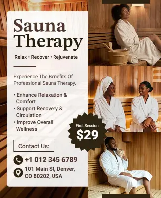 Professional Sauna Therapy Wellness Flyer Template