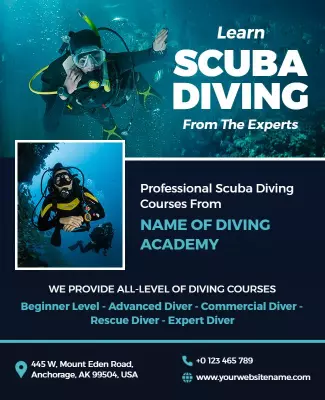 Professional Scuba Diving Academy Courses Flyer Template