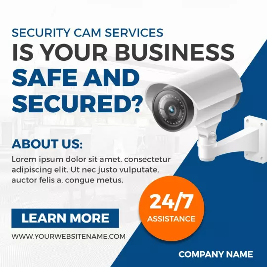 Professional Security Cam Services for Business Safety Promotion Ad Template