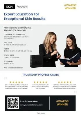 Professional Skin Care Education and Product Promotion Flyer Template