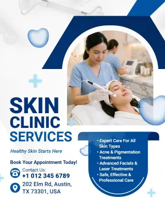 Professional Skin Clinic Services Promotional Poster Template