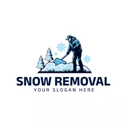 Professional Snow Shoveling Service for Winter Snow Removal Logo Template