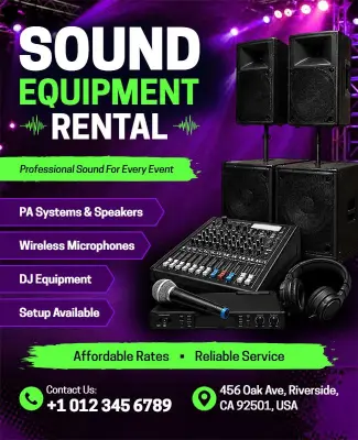 Professional Sound Equipment Rental Flyer Template