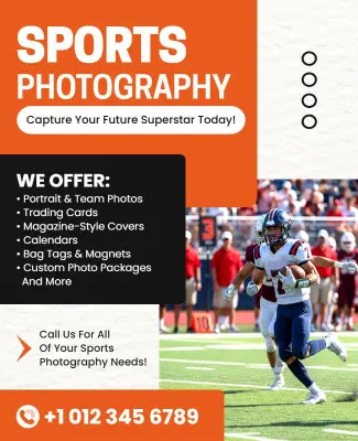 Professional Sports Photography Services Flyer Template