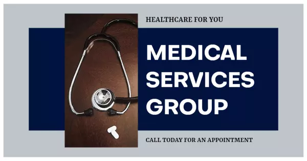 Professional Stethoscope on Blue and Grey Medical Banner Template