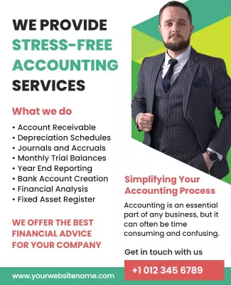 Professional Stress Free Accounting Services Flyer Template