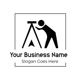 Professional Surveying Work with Precision Instruments Logo Template