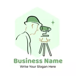 Professional Surveyor Using Advanced Equipment in Logo Template
