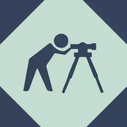 Professional Surveyor with Equipment Focused on Precision Logo Template