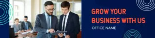 Professional Team Collaboration in a Bright Office LinkedIn Banner Template