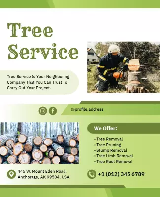 Professional Tree Services Promotional Flyer Template